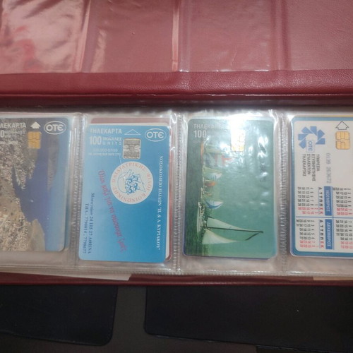 Phone cards used, album with 66 pieces