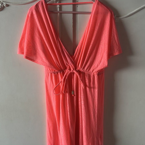 Beach dress, red and orange, size L