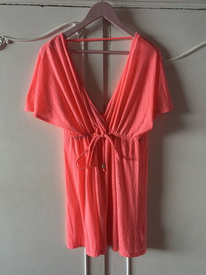 Beach dress, red and orange, size L