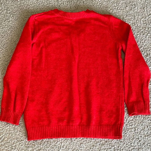 Benetton red V-neck sweater for 2-year-old boy like new