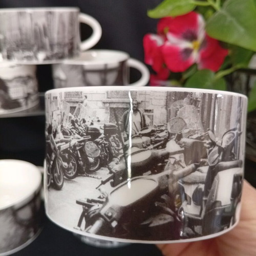 Royal Doulton British Airways Club Europe coffee cups set of 6 black and white