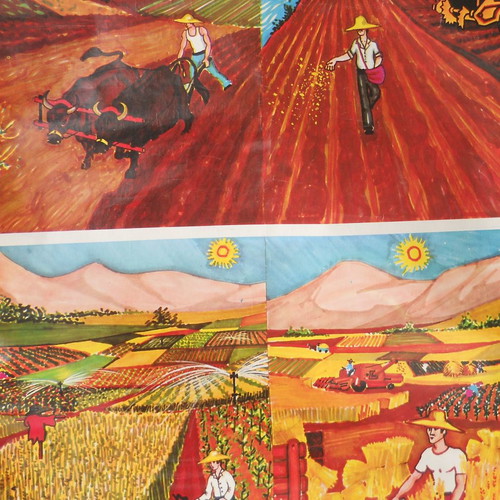 Old school map Farmer used with wooden rods