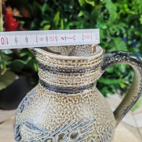 German Bembel ceramic wine jug 1989, handmade