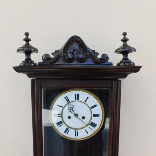Vienna Regulator wall clock wooden, like new, circa 150 years old