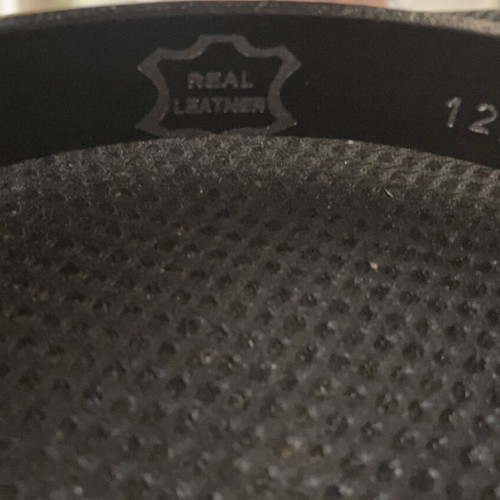 Pure leather belt new size 125 black with silver