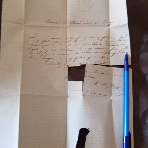 French letter from 1871 used with stamps and bank label