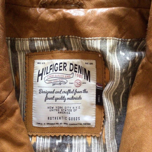 Tommy Hilfiger women's leather jacket used, brown, size S