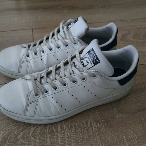 Adidas Stan Smith women's shoes used, size 38, white and blue