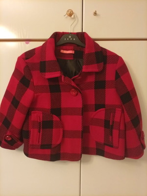 BSB Καρώ Πανωφόρι Κοντό Καινούργιο, Μέγεθος 42, Μαύρο Κόκκινο