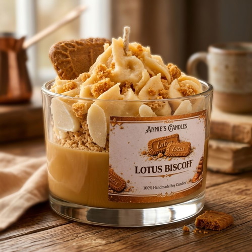 Lotus Biscoff Handmade Soy Candle made to order