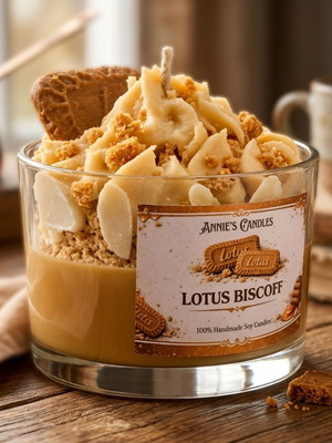 Lotus Biscoff Handmade Soy Candle made to order