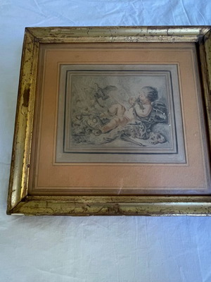 La fidélité engraving by Demarteau used, 30 x 26.5 cm