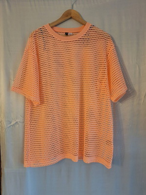 H&M orange mesh blouse like new, size M