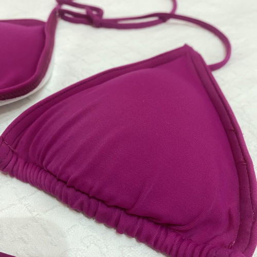 Magenta bikini top like new, size S/M with removable cups
