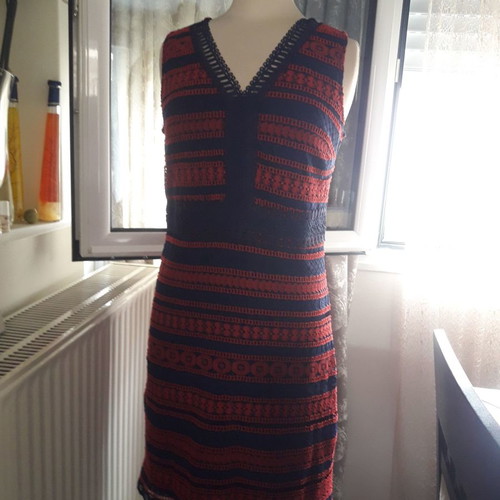 Jus d'orange dress new, size L, crochet knit