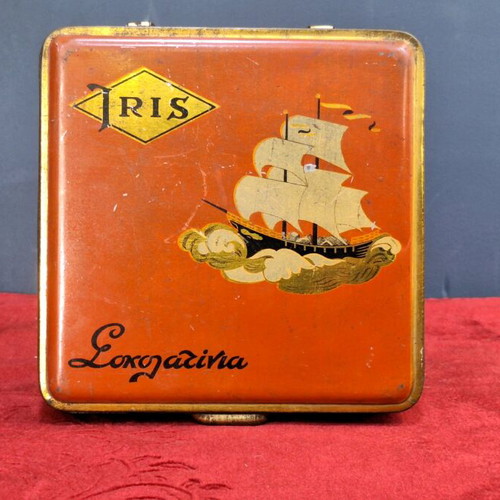 Iris chocolate tin used, collectible metal box