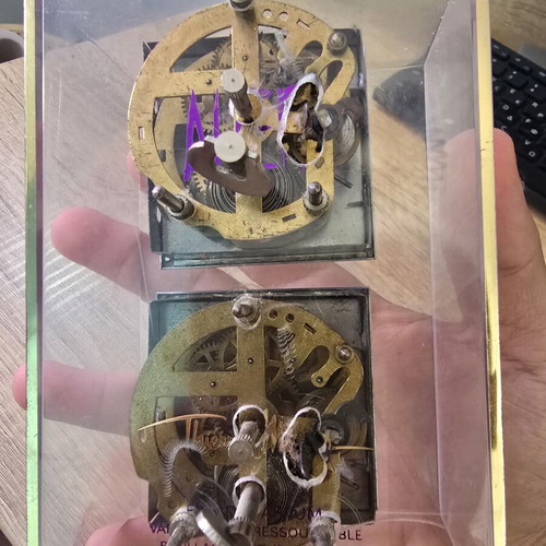 Vintage Art Deco Handmade Table Clock used, unique collectible