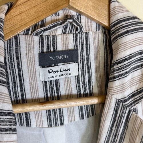 Premium linen blazer Zara like new, beige and brown, size L
