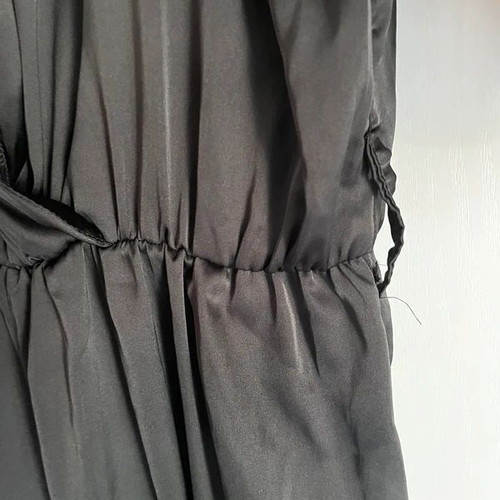 Black satin summer short-sleeve jumpsuit Deppy Joo, size S-M