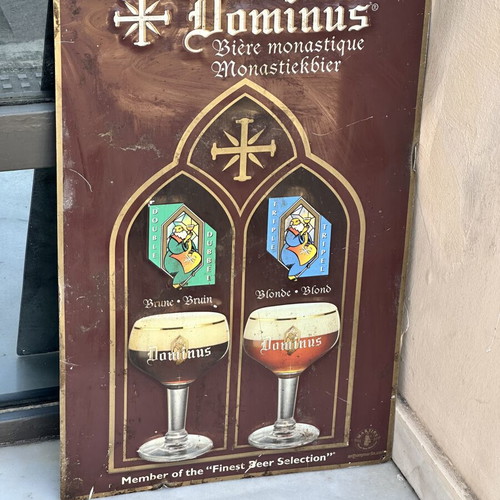 Dominus vintage metal beer advertising sign used, 60x40 cm