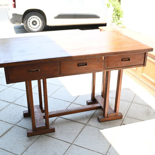 Art Deco entrance furniture used, solid walnut wood, 1950s
