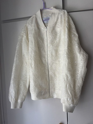 Tiffosi cardigan with embroidery and sequins like new, beige, size S