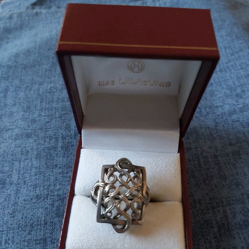 Lalaounis women's ring elegant and intricate silver like new