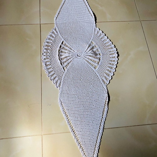 Handmade crocheted table runner with cotton thread like new