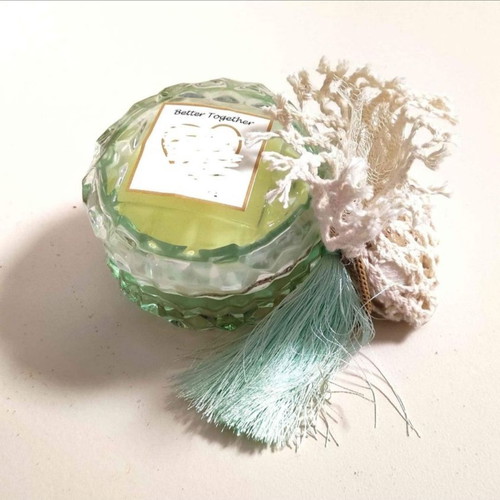 Scented candle wedding favor new, veraman color with pouch