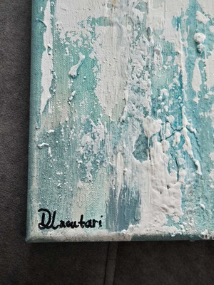 Painting with turquoise shades 45×60 like new, handmade