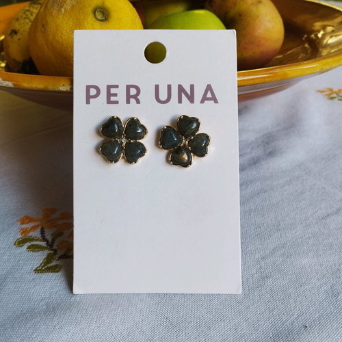 Clover earrings new Marks & Spencer green and gold