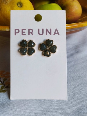 Clover earrings new Marks & Spencer green and gold