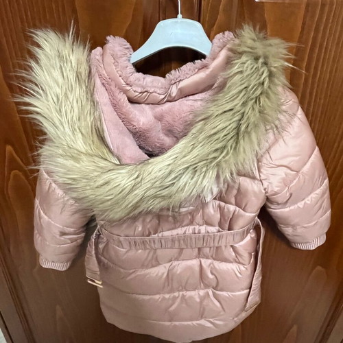 Marks & Spencer girls' hooded jacket pink new with fur lining