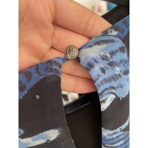 Andy Warhol mid-length dress with blue cat print