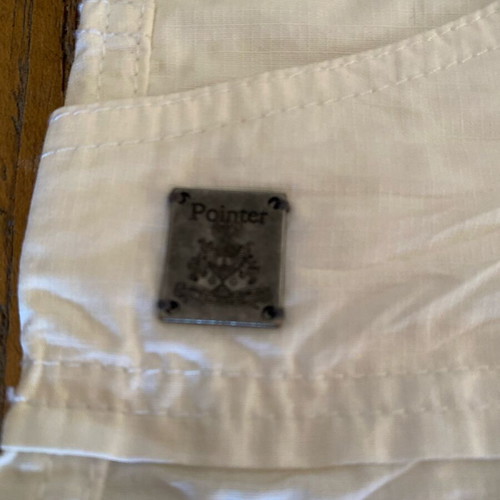 White bermuda shorts new with light stain, kids