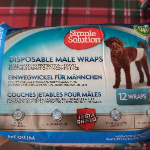 Male dog diapers Medium Simple Solution, new, waist 38-58 cm