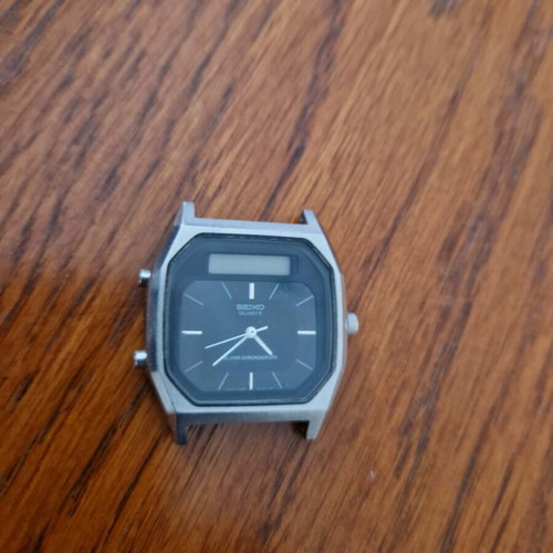 Vintage Seiko Quartz Alarm Chronograph watch 1980s used without strap