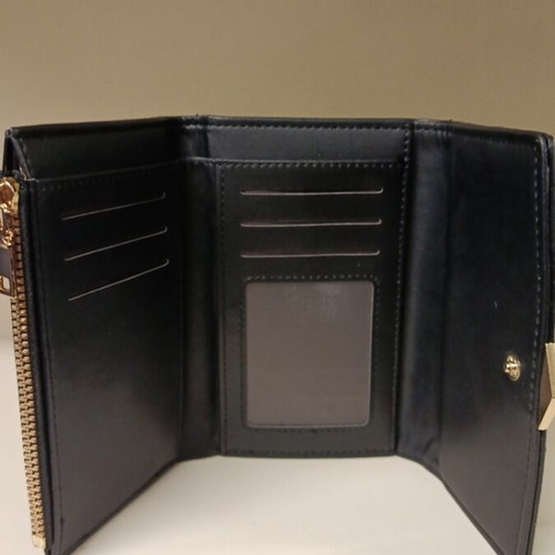 Women's wallet new black synthetic material