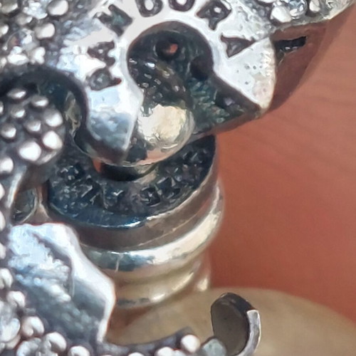 Pandora bracelet size 18 cm with pave stone clasp, silver