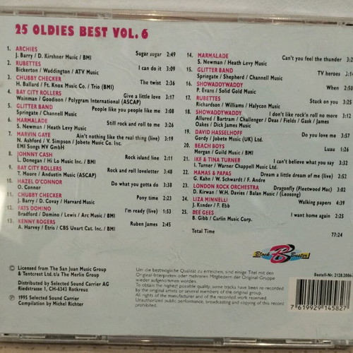 25 Oldies Best Vol. 6 CD used, rock