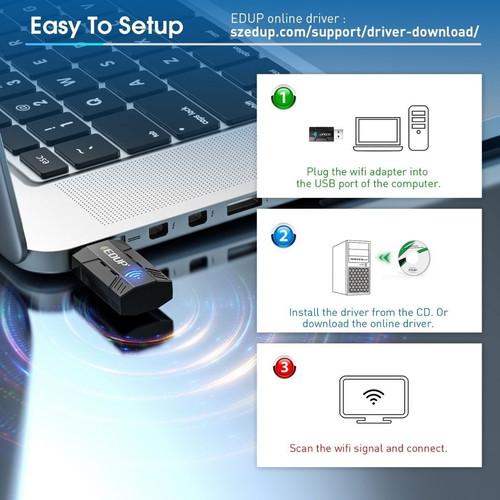 EDUP EP-AC1689GS AC1300 USB WiFi Mini Adapter with USB 3.0