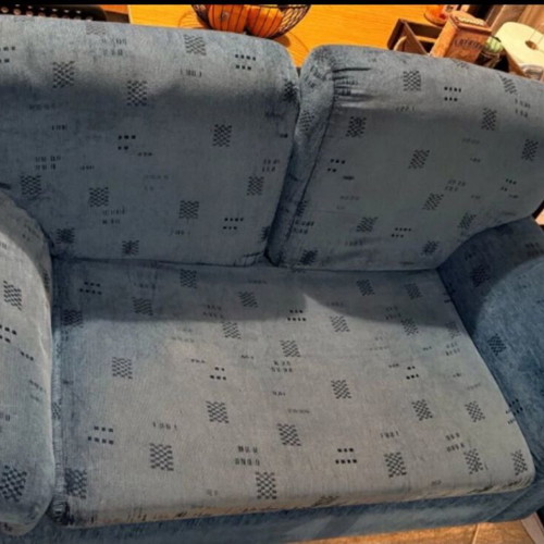 2-Seater Sofa Blue Patterned Like New