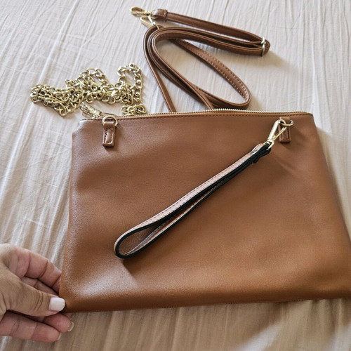 Crossbody wallet bag like new, brown and orange