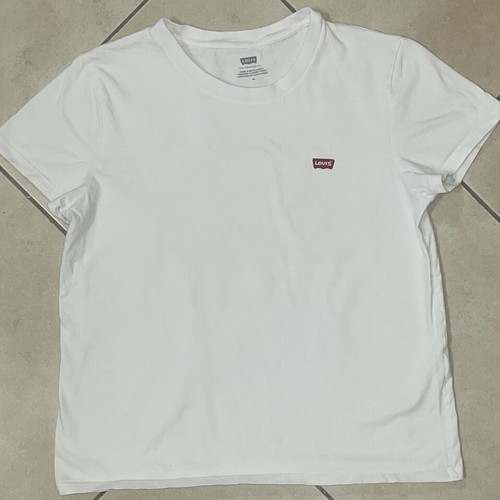 Levi's Men T-Shirt white classic logo patch size M like new