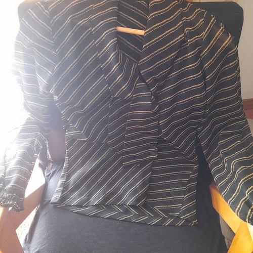 Blouse striped gold and black semi-transparent like new