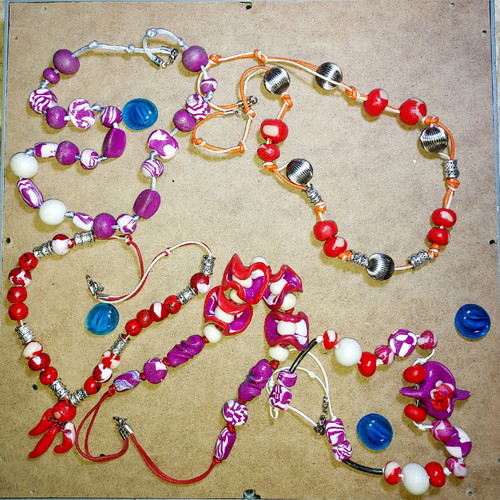 Fimo handmade necklaces like new, pack of 29 pieces