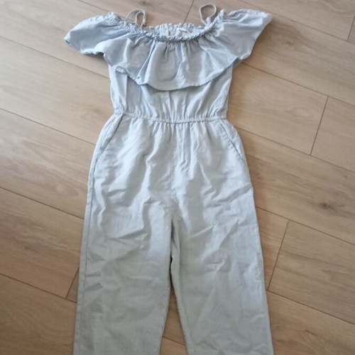 H&M One-Piece Jumpsuit XS 34 like new, white and blue