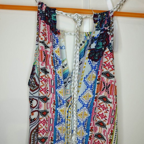 Exes maxi dress used, colorful boho tribal print, size S