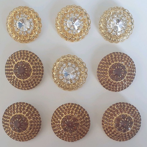 Vintage collectible buttons and buckles with rhinestones Micillo Italia SRL new
