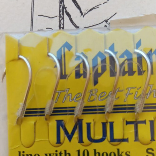 Captain Hook multi hook with 10 hooks, size No.2, 0.40mm line